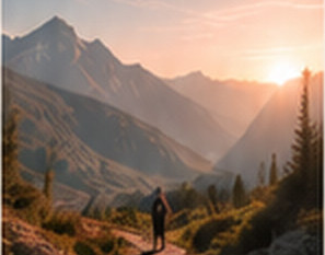 Chemin de montagne au lever du soleil